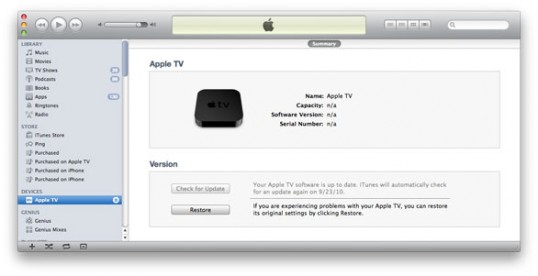 Apple TV restore